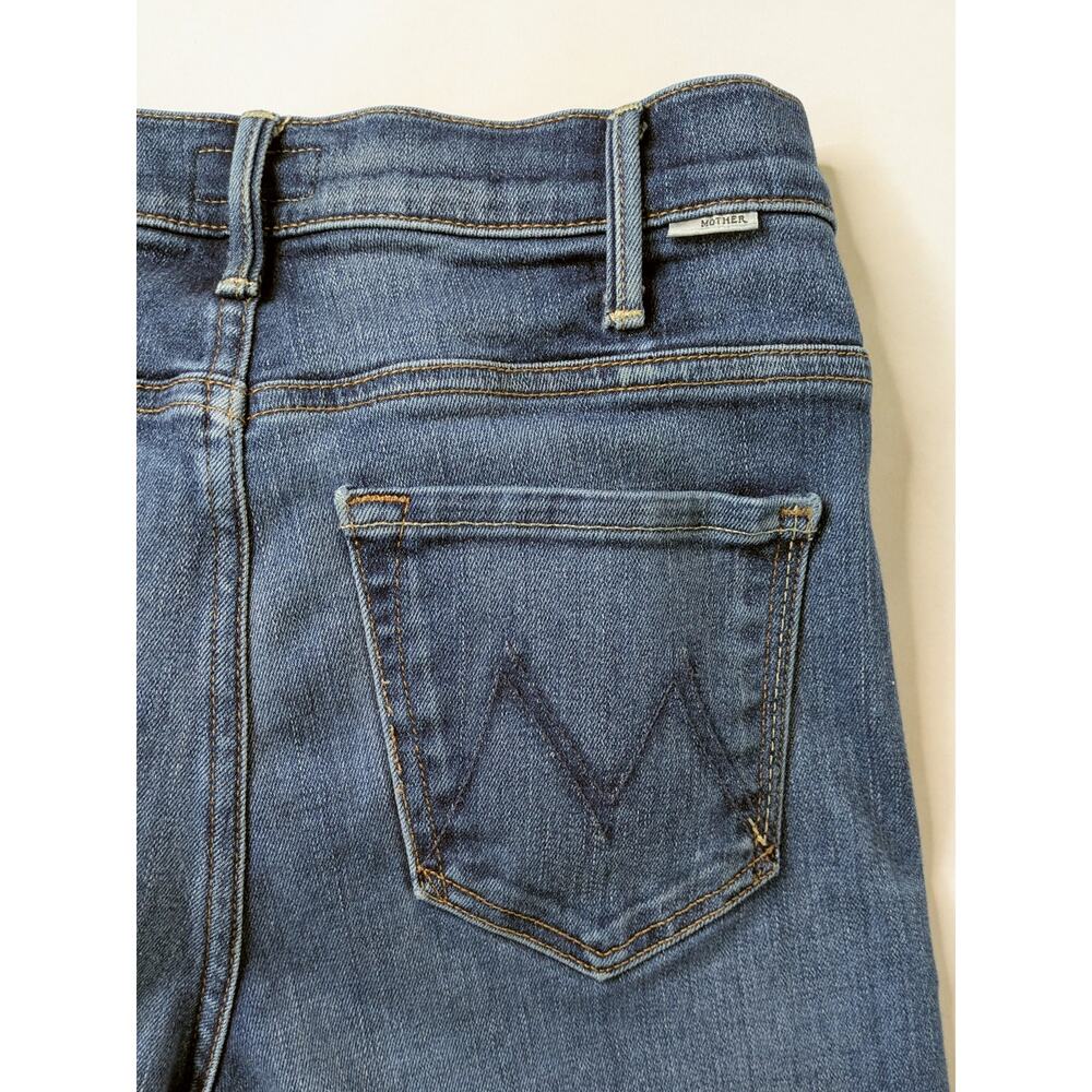 MOTHER Hustler Roller Heel 24 Blue High Rise Wide Leg Clean Hem Full Length 31" - Picture 8 of 15